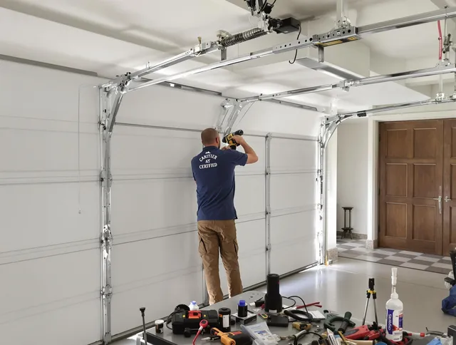 Palm Bay Garage Door Repair certified technician performing precision garage door repair in Palm Bay