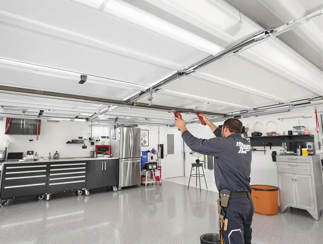 Overhead garage door repair service by Palm Bay Garage Door Repair in Palm Bay
