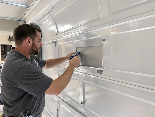 Garage door panel repair by Palm Bay Garage Door Repair in Palm Bay